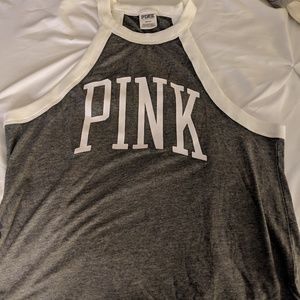 PINK Gray and White tank